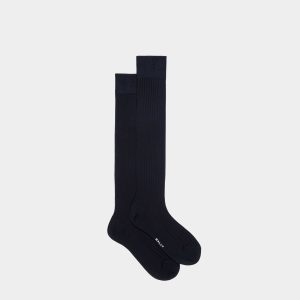 Socks In Navy Blue Cotton