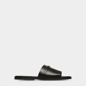 Glide Sandal in Black Leather