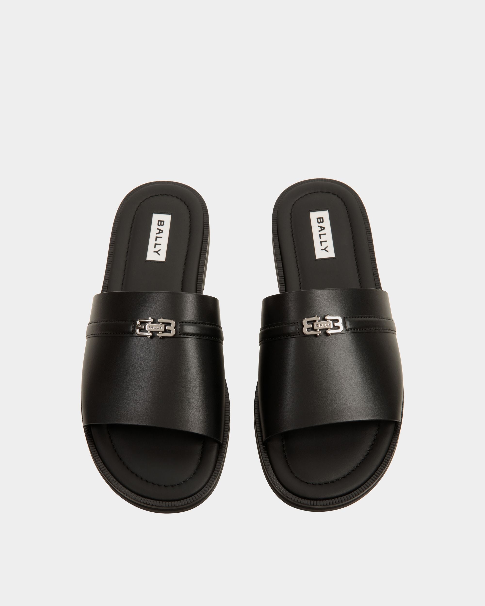 Glide Sandal in Black Leather - Image 4