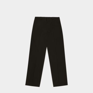 Wool Mix Trousers In Black