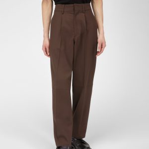 Wool Trousers In Ebony Brown
