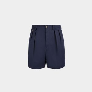Shorts in Navy Blue Cotton