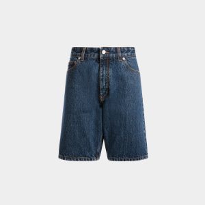 Denim Pants in Medium Blue Cotton