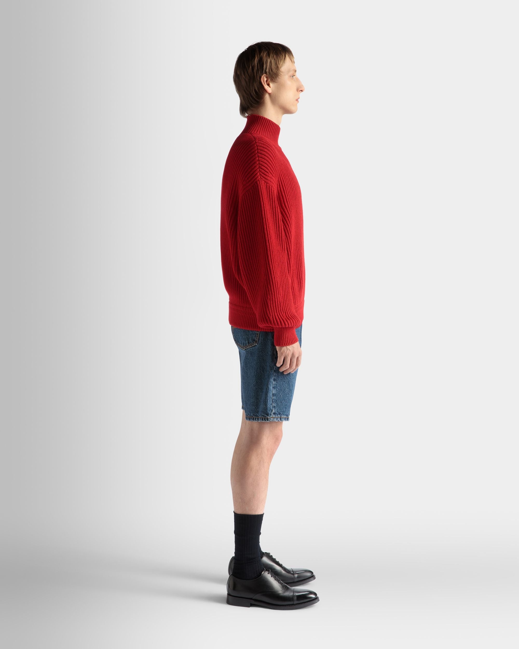 Denim Pants in Medium Blue Cotton - Image 5