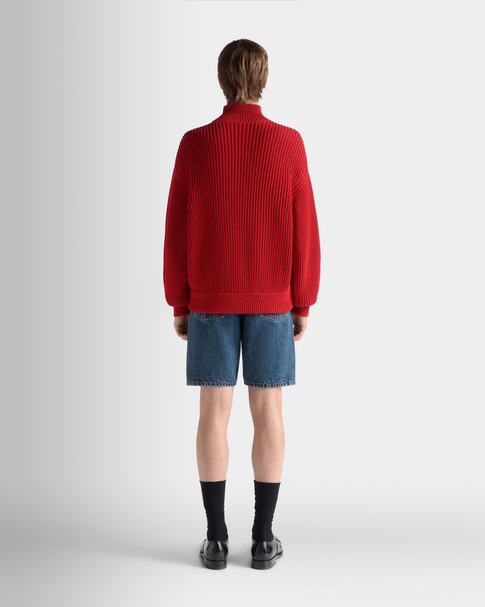 Denim Pants in Medium Blue Cotton - Image 6