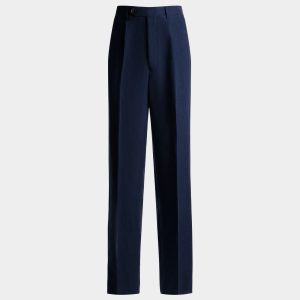 Pants in Navy Blue Linen