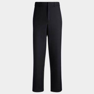 Adrien Brody Travel Collection Chino Pants In Navy Blue Wool Blend