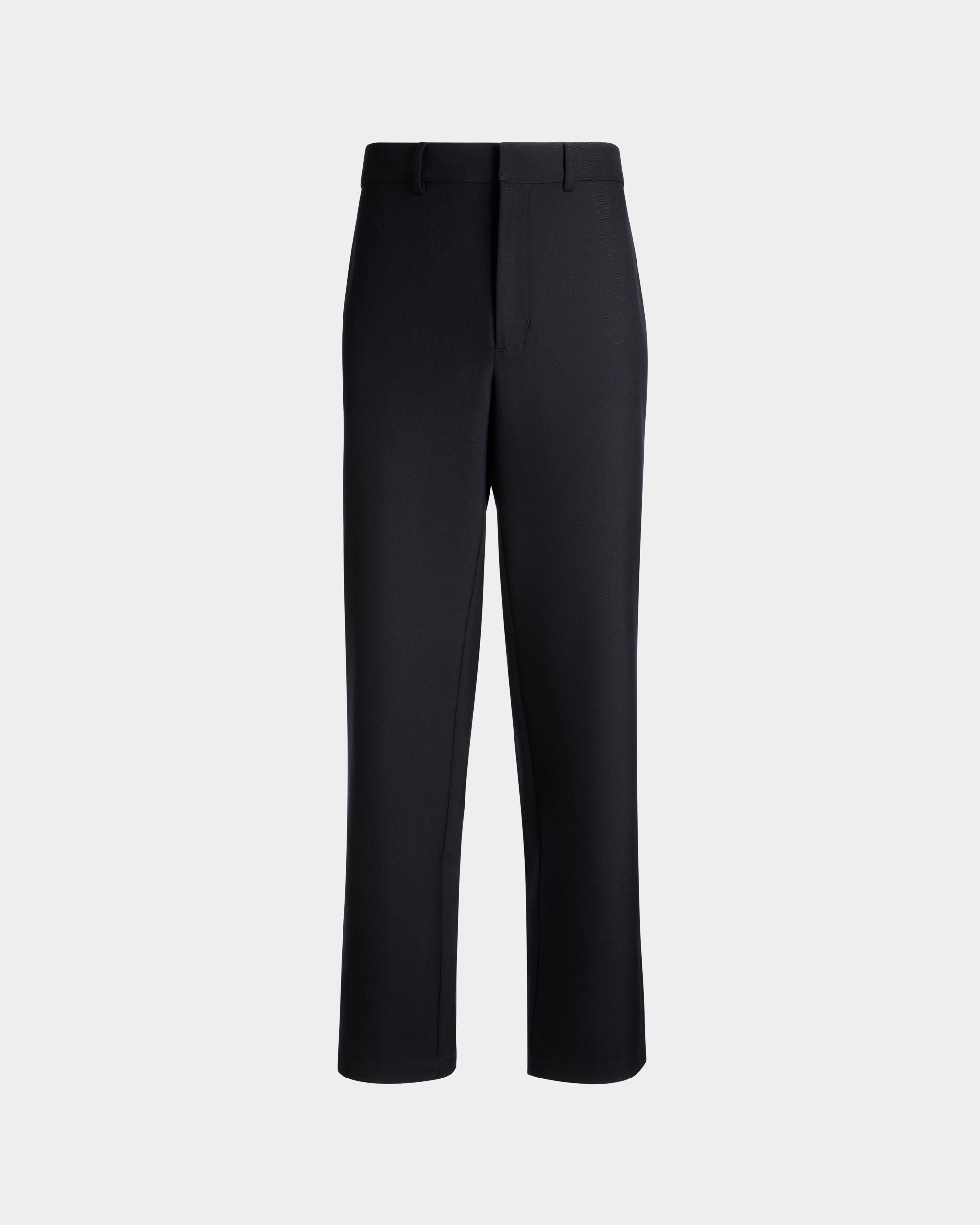 Adrien Brody Travel Collection Chino Pants In Navy Blue Wool Blend