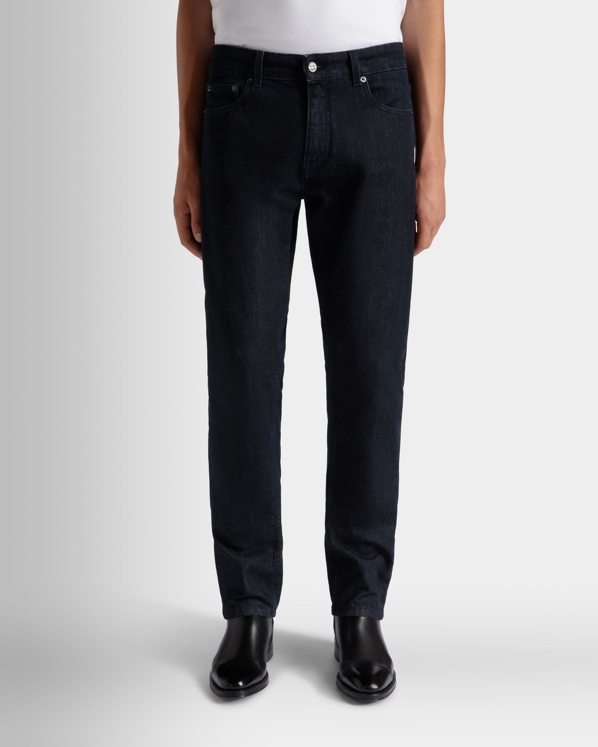 Adrien Brody Travel Collection Denim Pants In Navy Blue Mix Cotton - Image 3