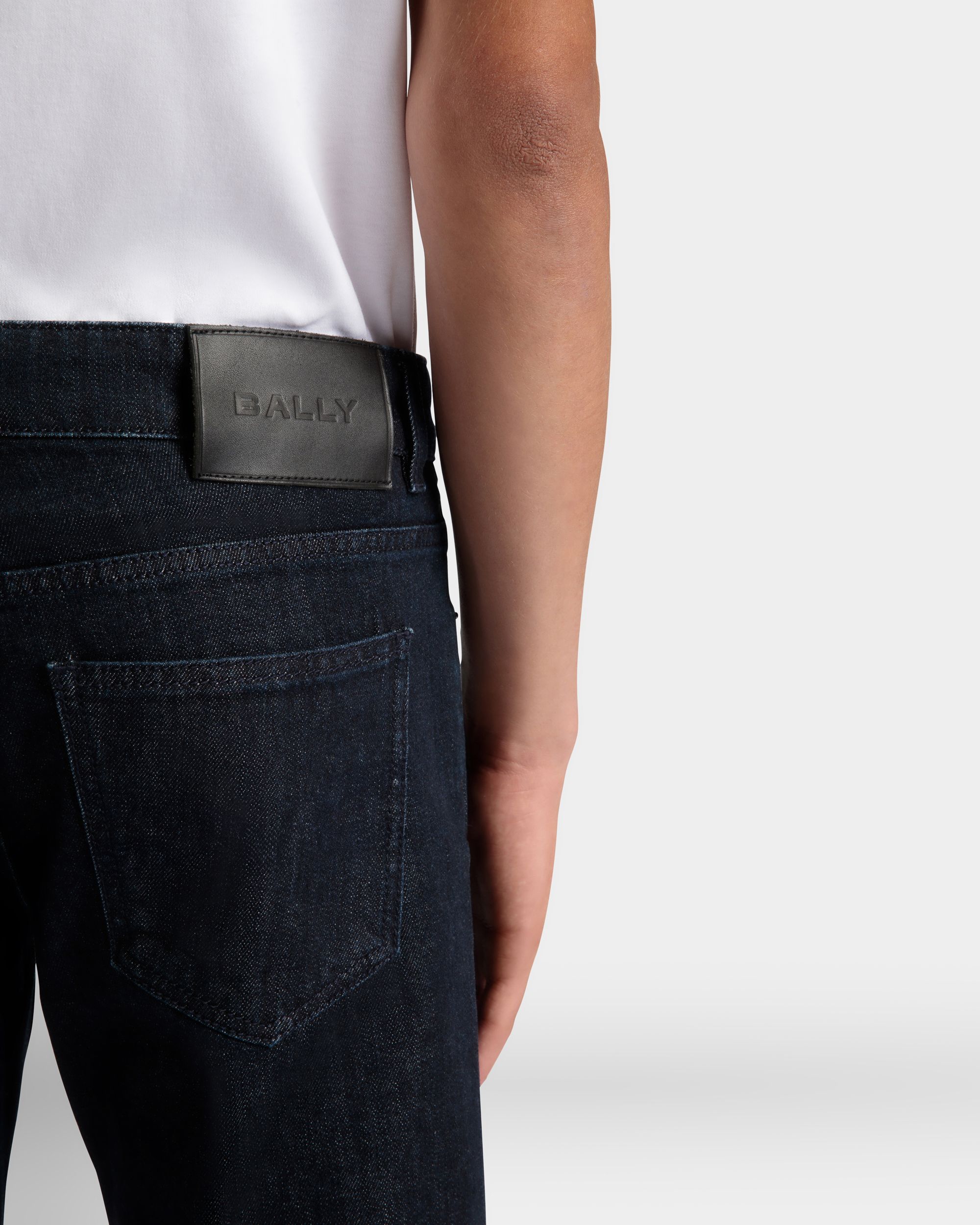 Adrien Brody Travel Collection Denim Pants In Navy Blue Mix Cotton - Image 4