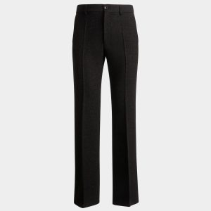 Pleated Pants In Dark Grey Wool