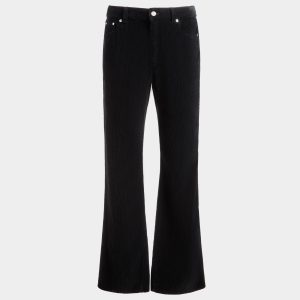 Denim Pants In Black Cotton Corduroy
