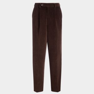 Winter Capsule Pleated Pants in Ebano Cotton Corduroy