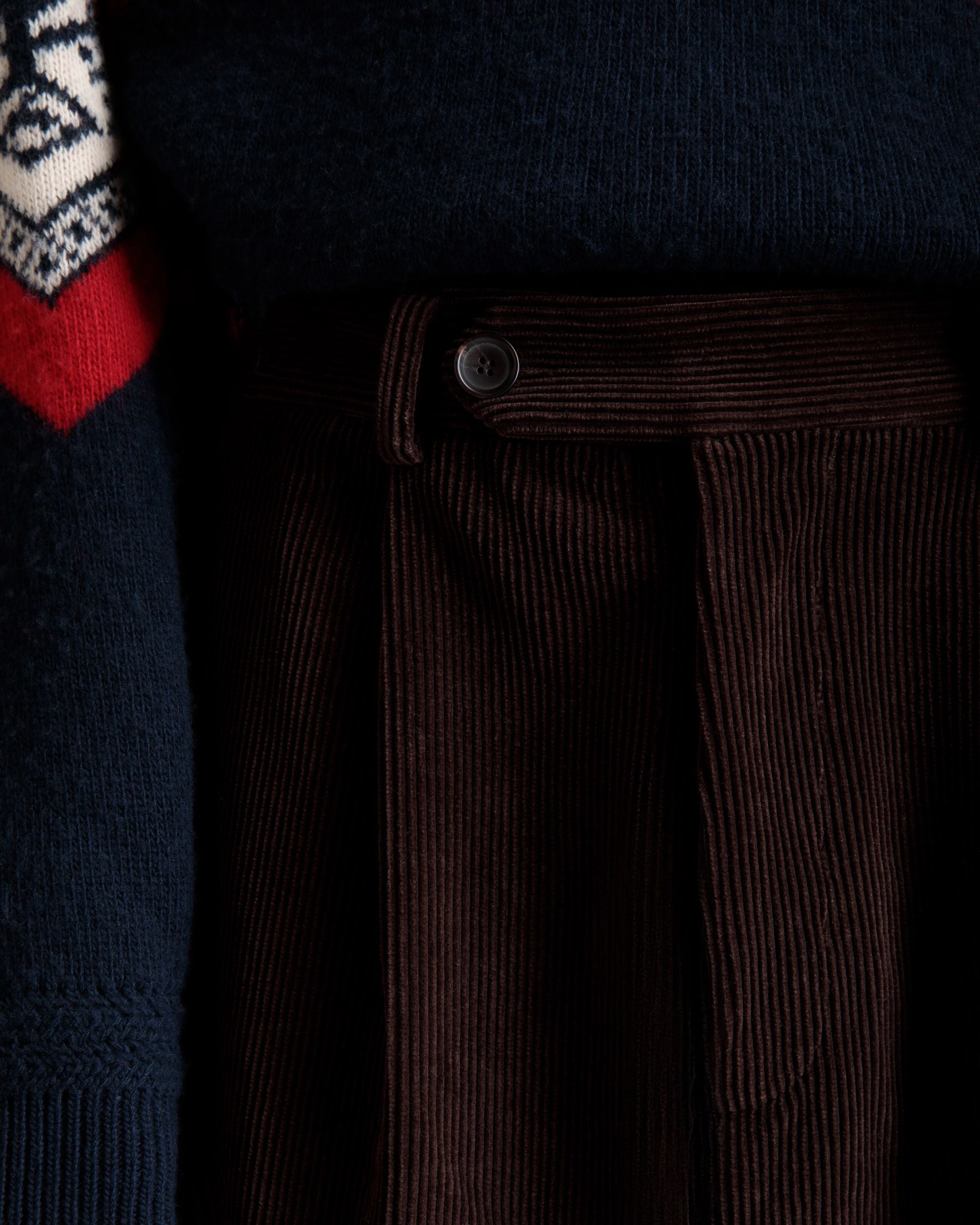 Winter Capsule Pleated Pants in Ebano Cotton Corduroy - Image 3