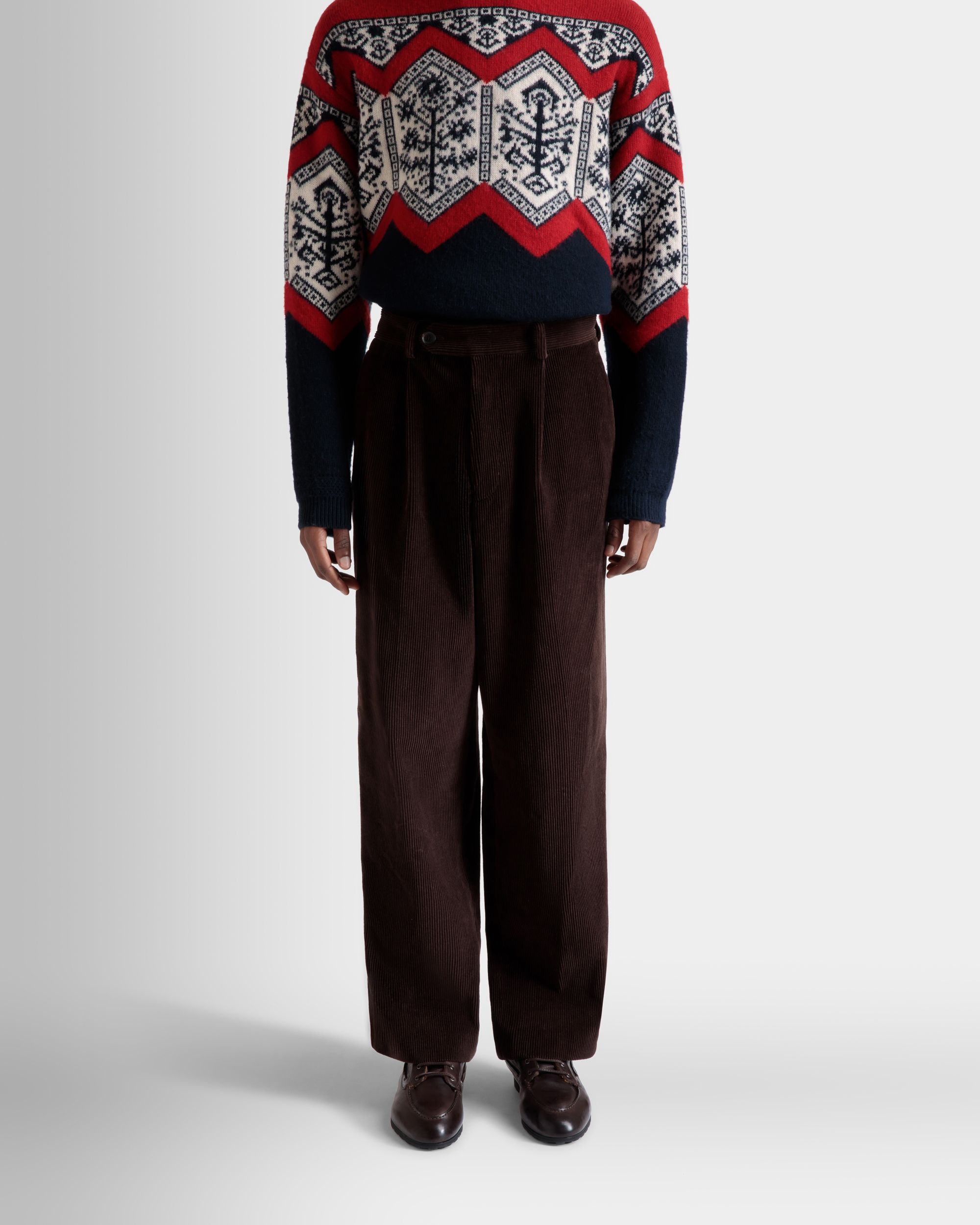 Winter Capsule Pleated Pants in Ebano Cotton Corduroy - Image 8