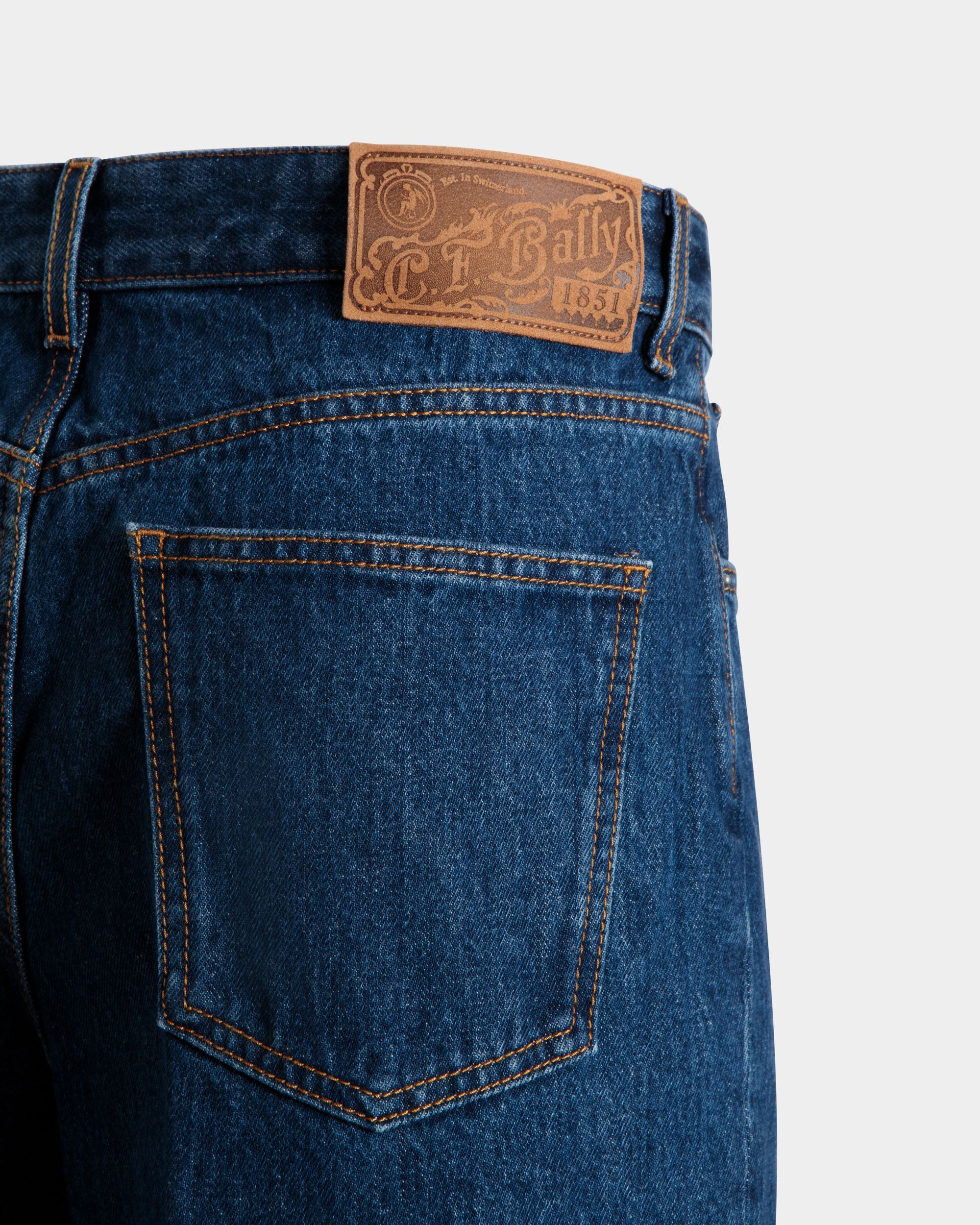 Relaxed Fit Denim Pants in Navy Blue Cotton - Image 2