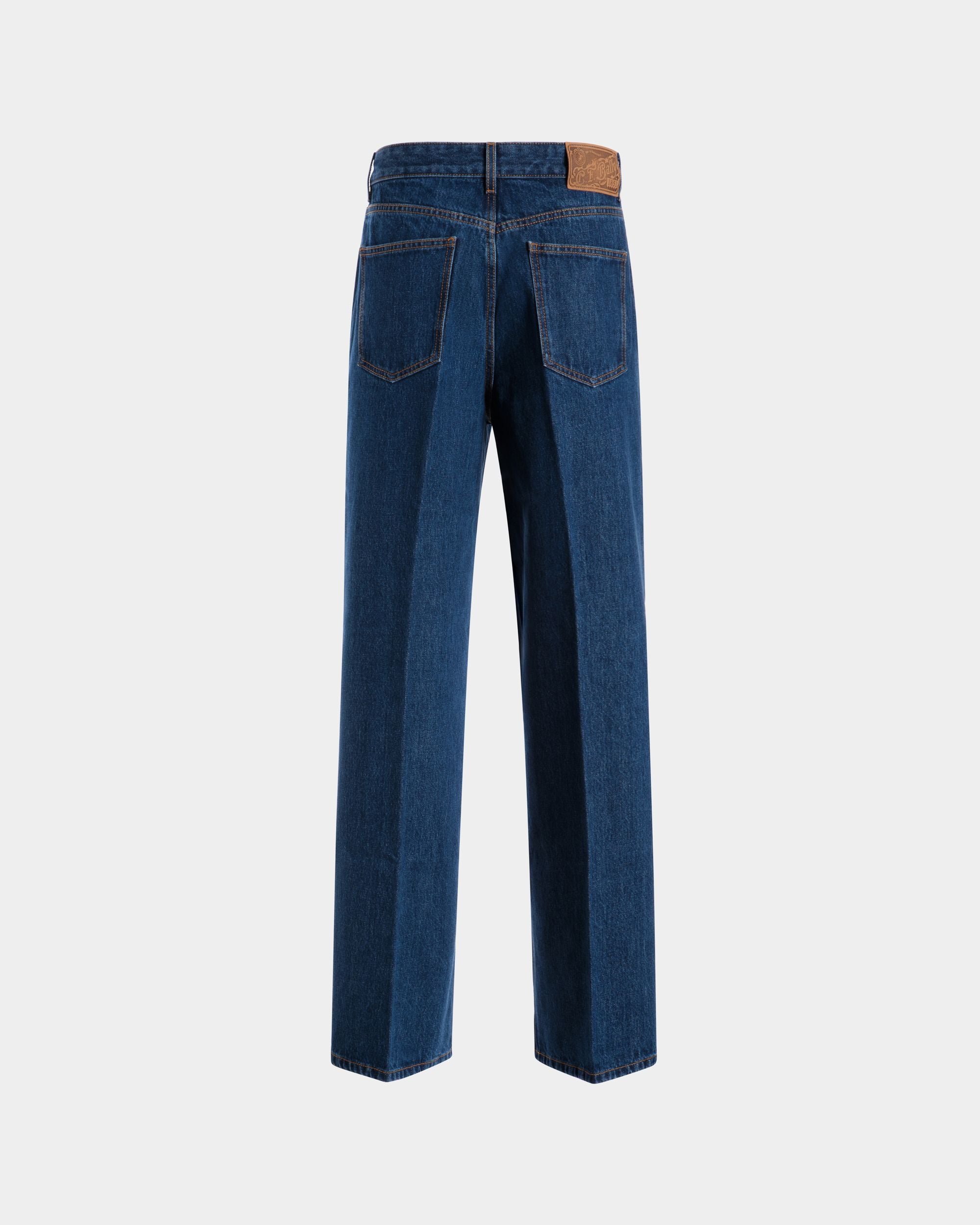 Relaxed Fit Denim Pants in Navy Blue Cotton - Image 3