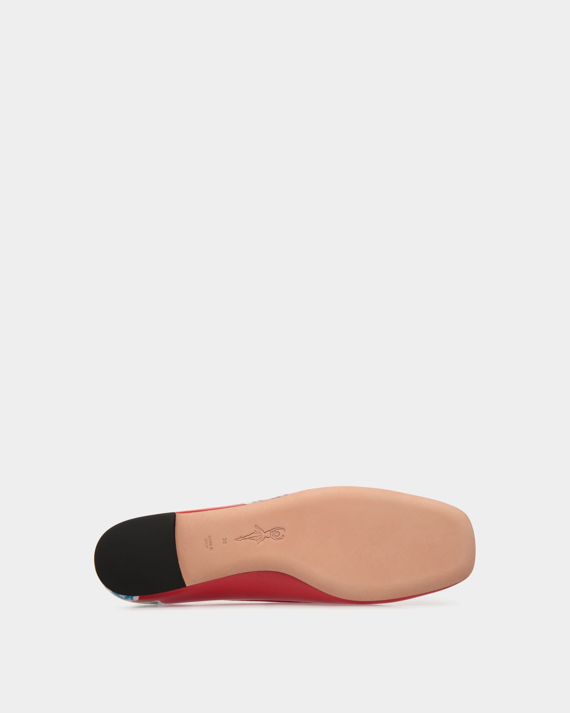 Ballyrina Flat in Strawberry Print Brushed Leather - Image 5