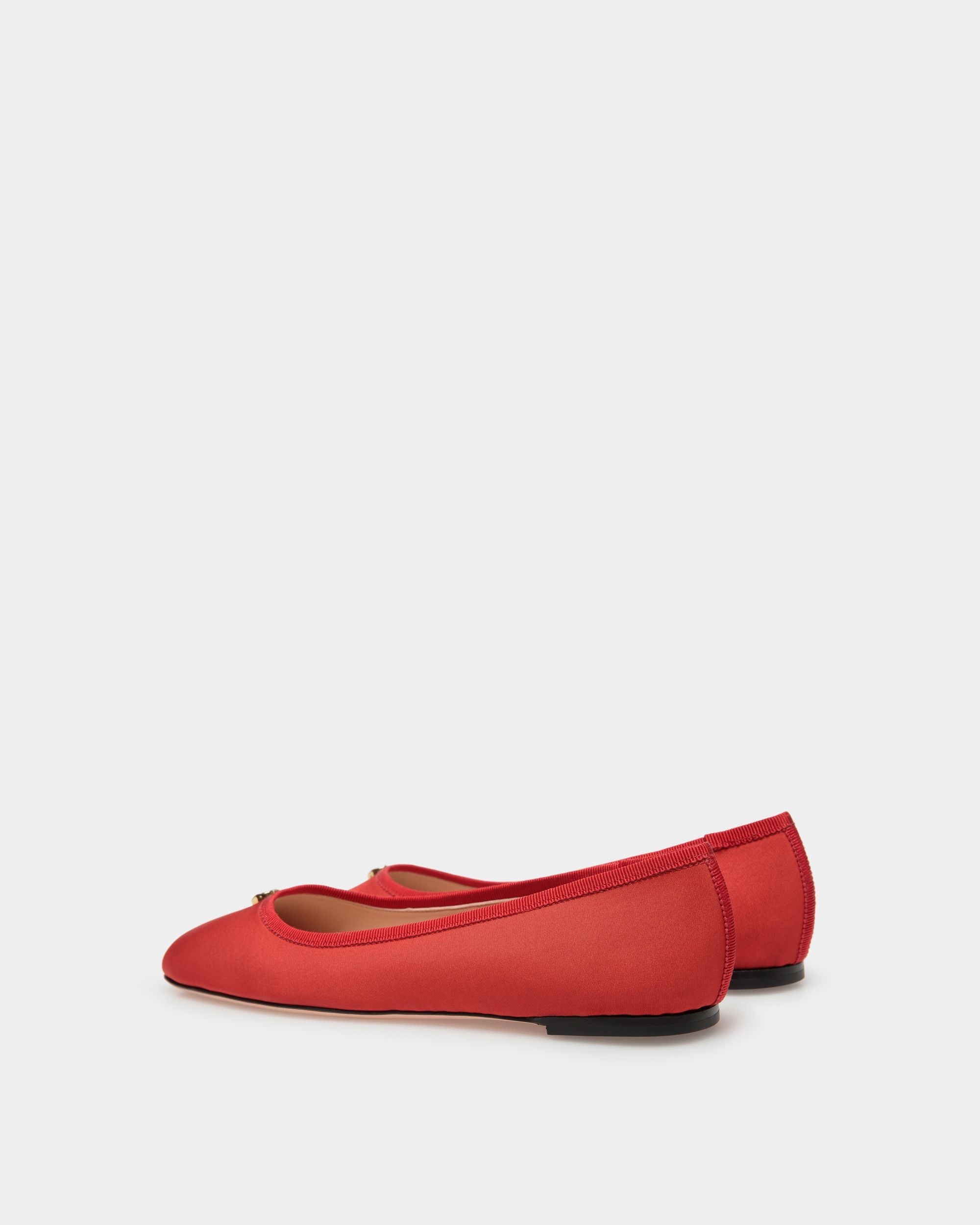 Ballyrina Flat in Red Silk Faille - Image 3