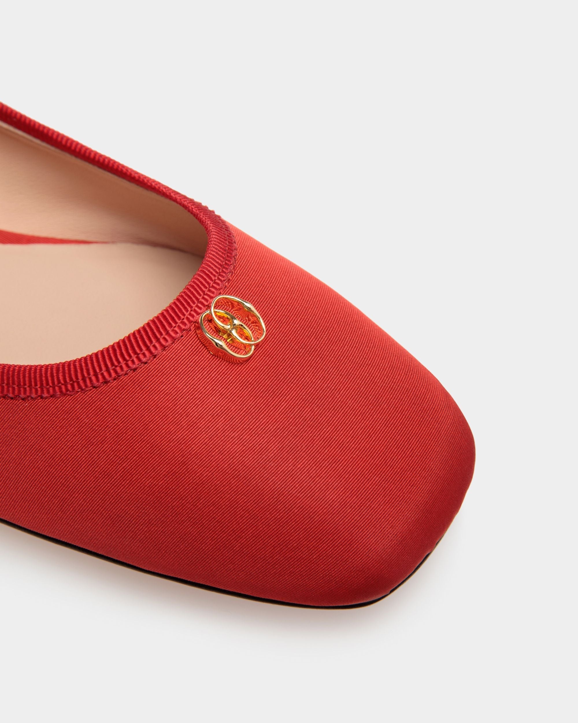 Ballyrina Flat in Red Silk Faille - Image 5