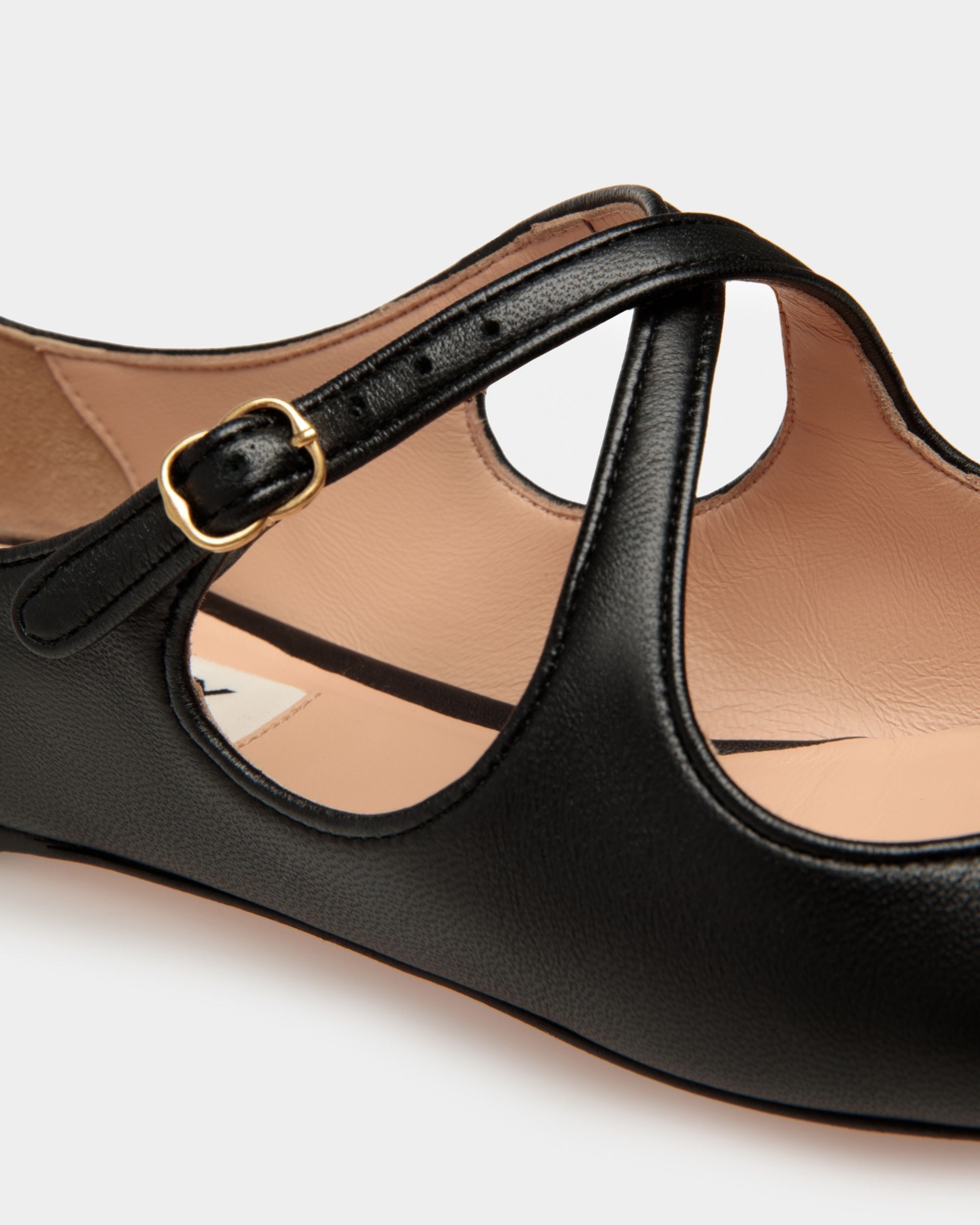 Ballyrina Flat in Black Nappa Leather - Image 5