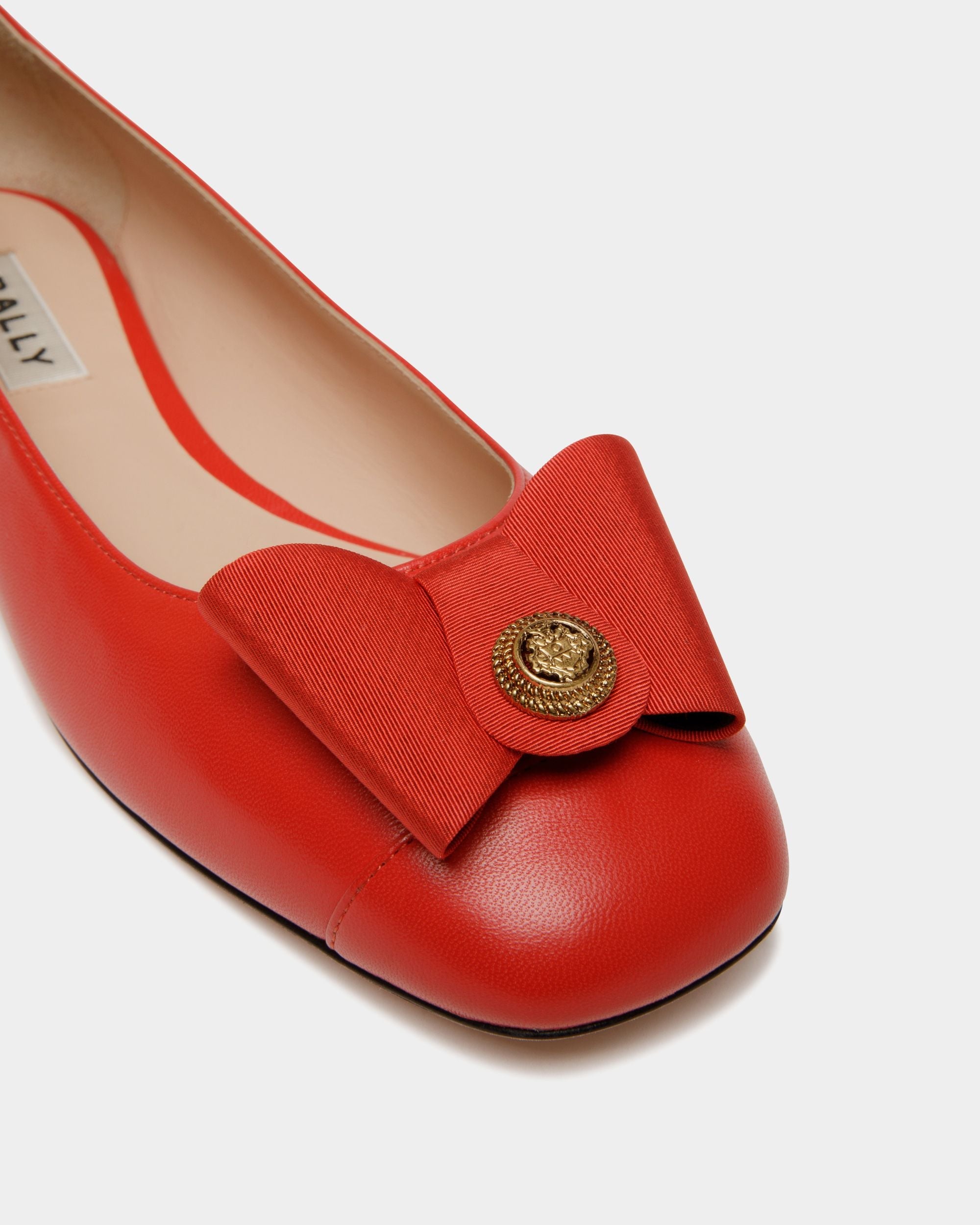 B-Bow Flat in Red Leather - Image 6
