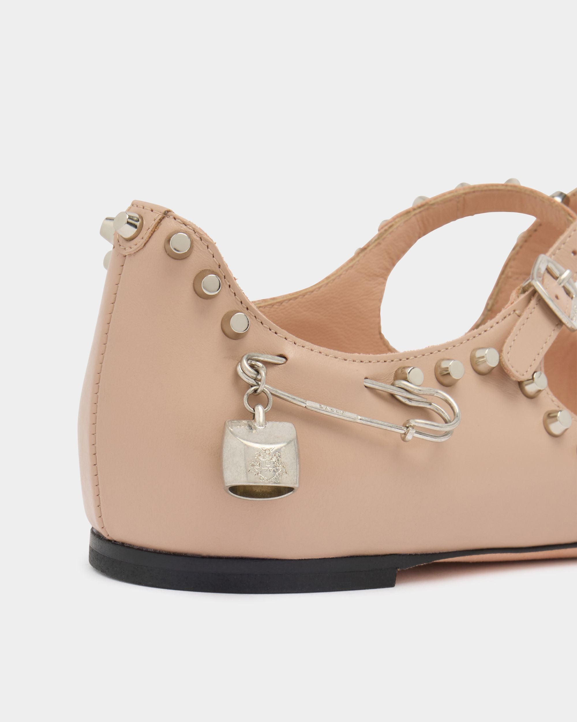 Ballyrina Flat in Light Beige Leather - Image 5