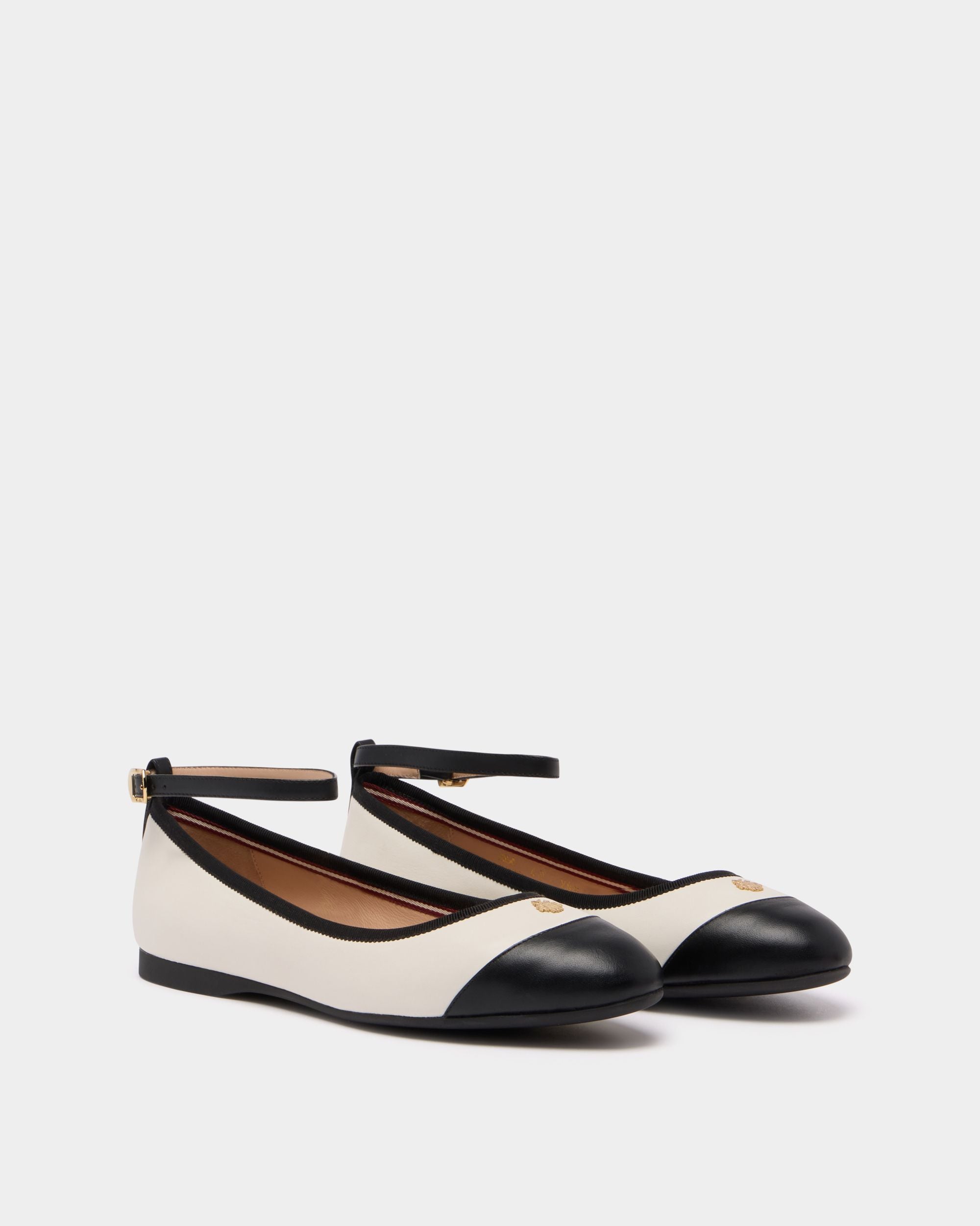 Ysla Ballet Flat in White Leather - Image 2