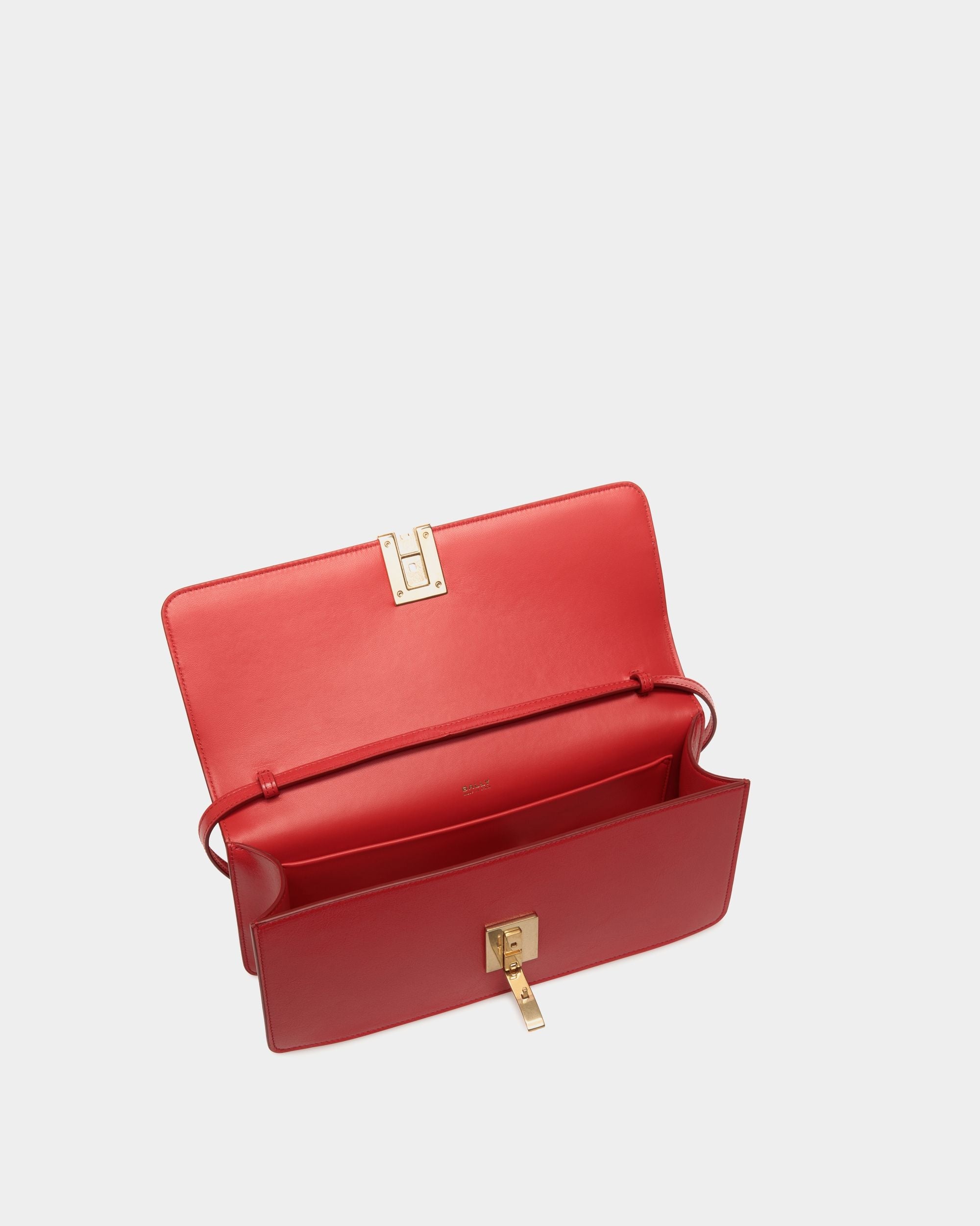 Ollam Top Handle Bag In Red and White Leather - Image 5