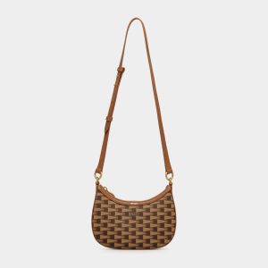 Pennant Mini Crossbody Bag In Brown Pennant Motif