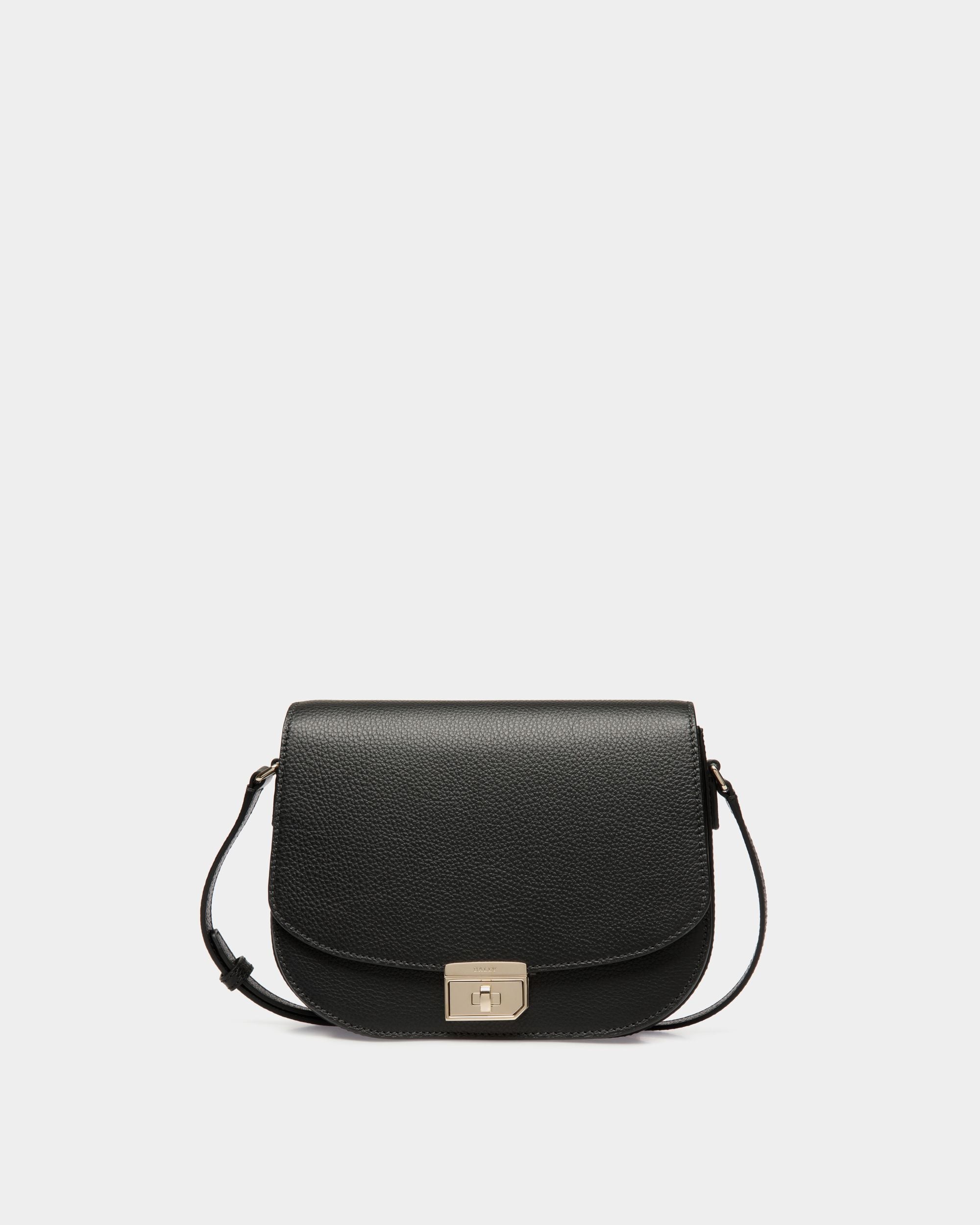 Crossbody Bag in Black Embossed Leather