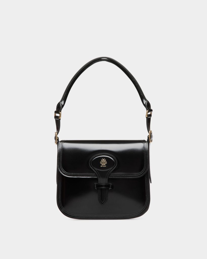 Beckett Crossbody Bag in Black Brushed Leather