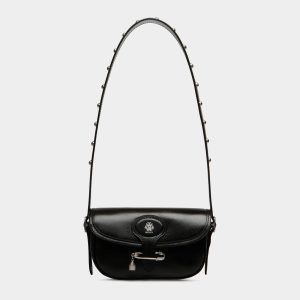 Beckett Minibag in Black Leather With a Bally Pin
