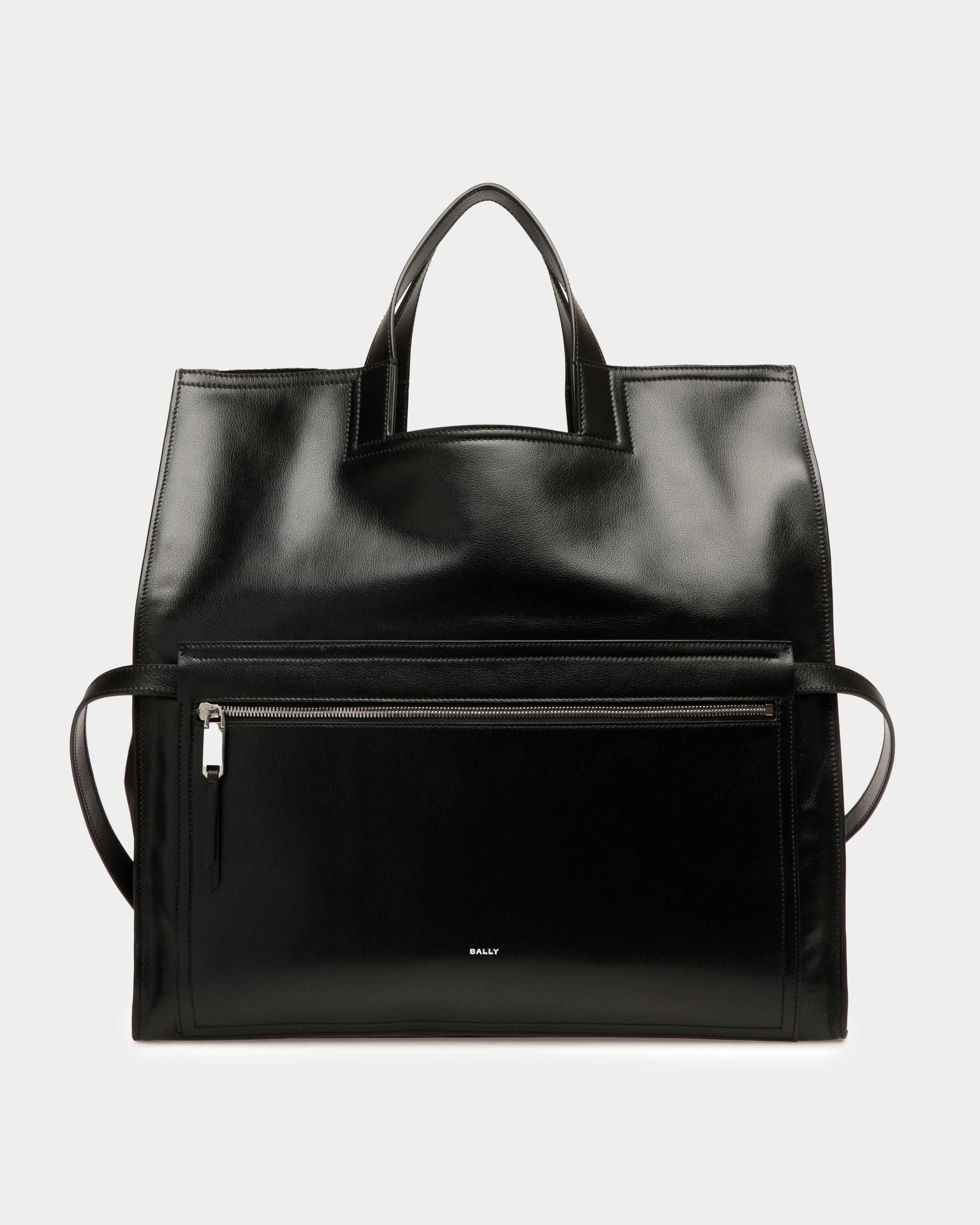 Easy Bally Foldable Tote in Black Leather