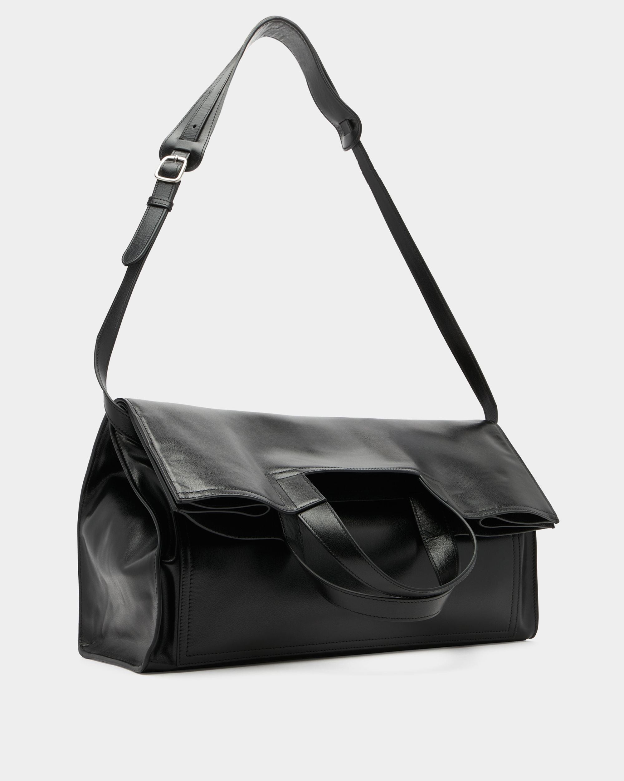 Easy Bally Foldable Tote in Black Leather - Image 4