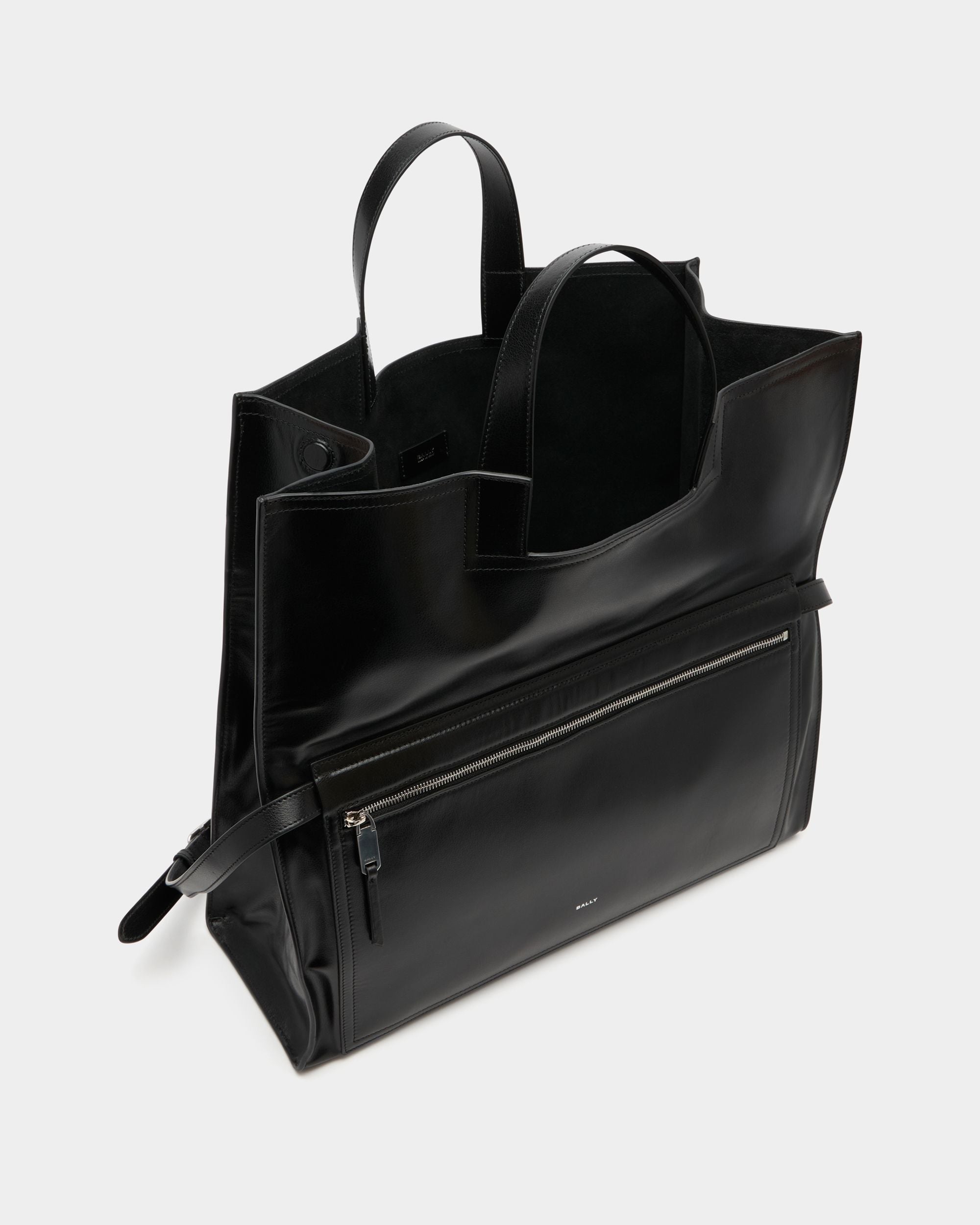 Easy Bally Foldable Tote in Black Leather - Image 5