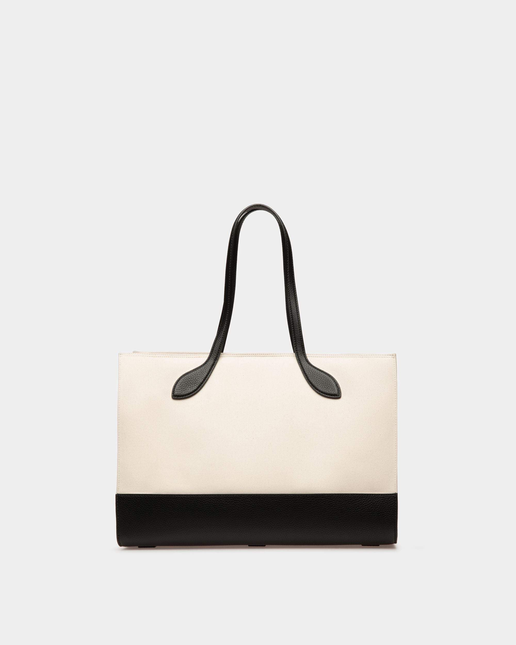 Bar Tote Bag In Natural And Black Fabric - Image 2