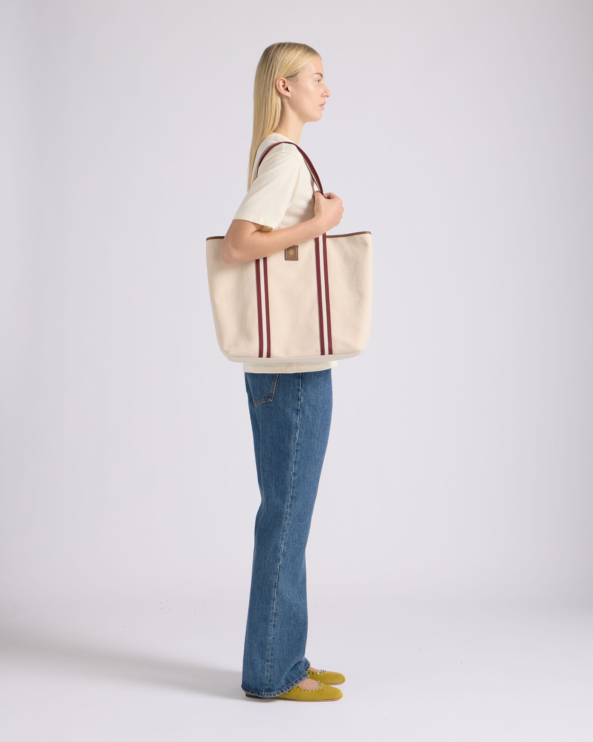 Edelbliss Tote Bag in Natural Canvas with Bally Ribbon - Image 2