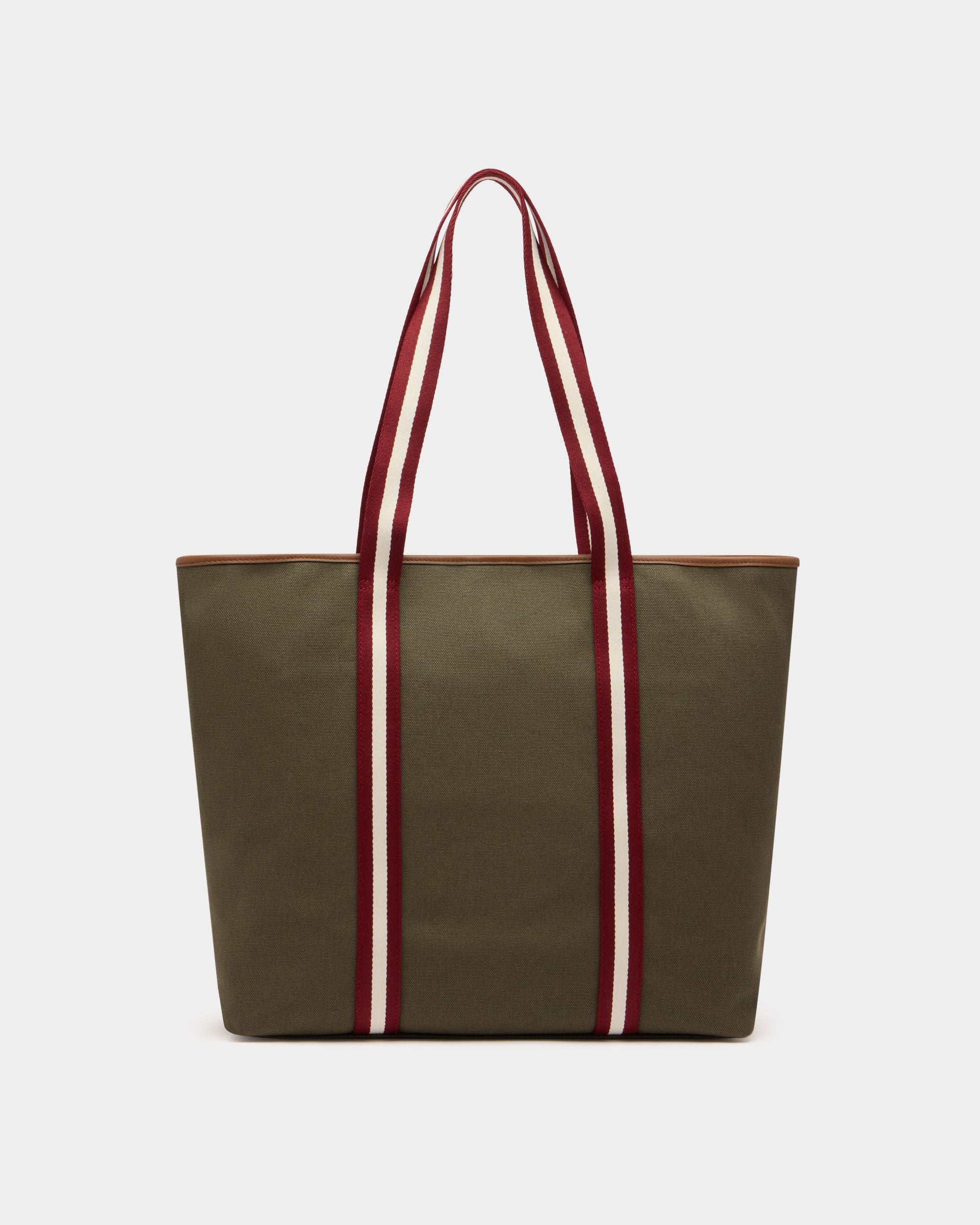 Edelbliss Tote Bag in Military Green Canvas with Bally Ribbon - Image 3