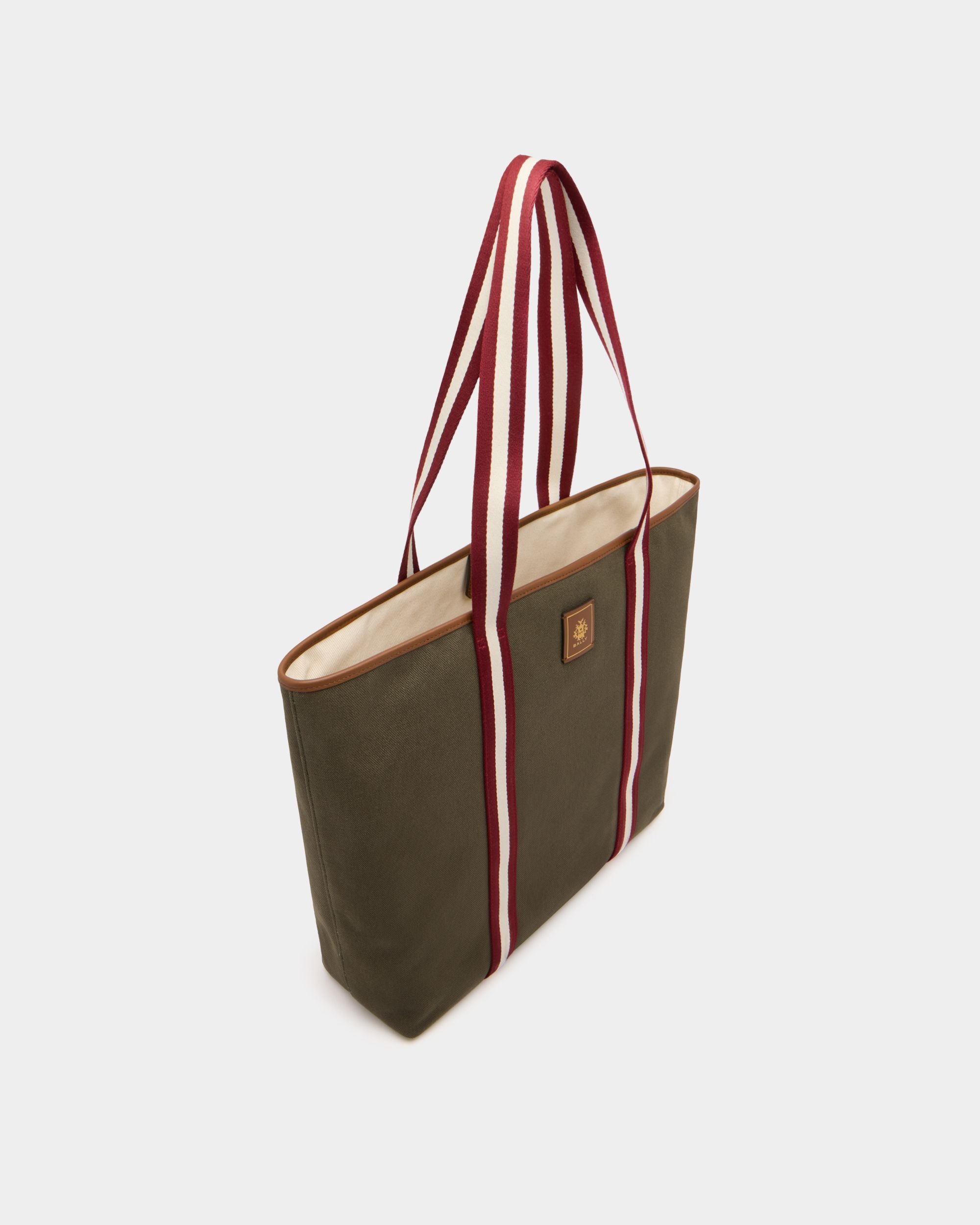 Edelbliss Tote Bag in Military Green Canvas with Bally Ribbon - Image 5