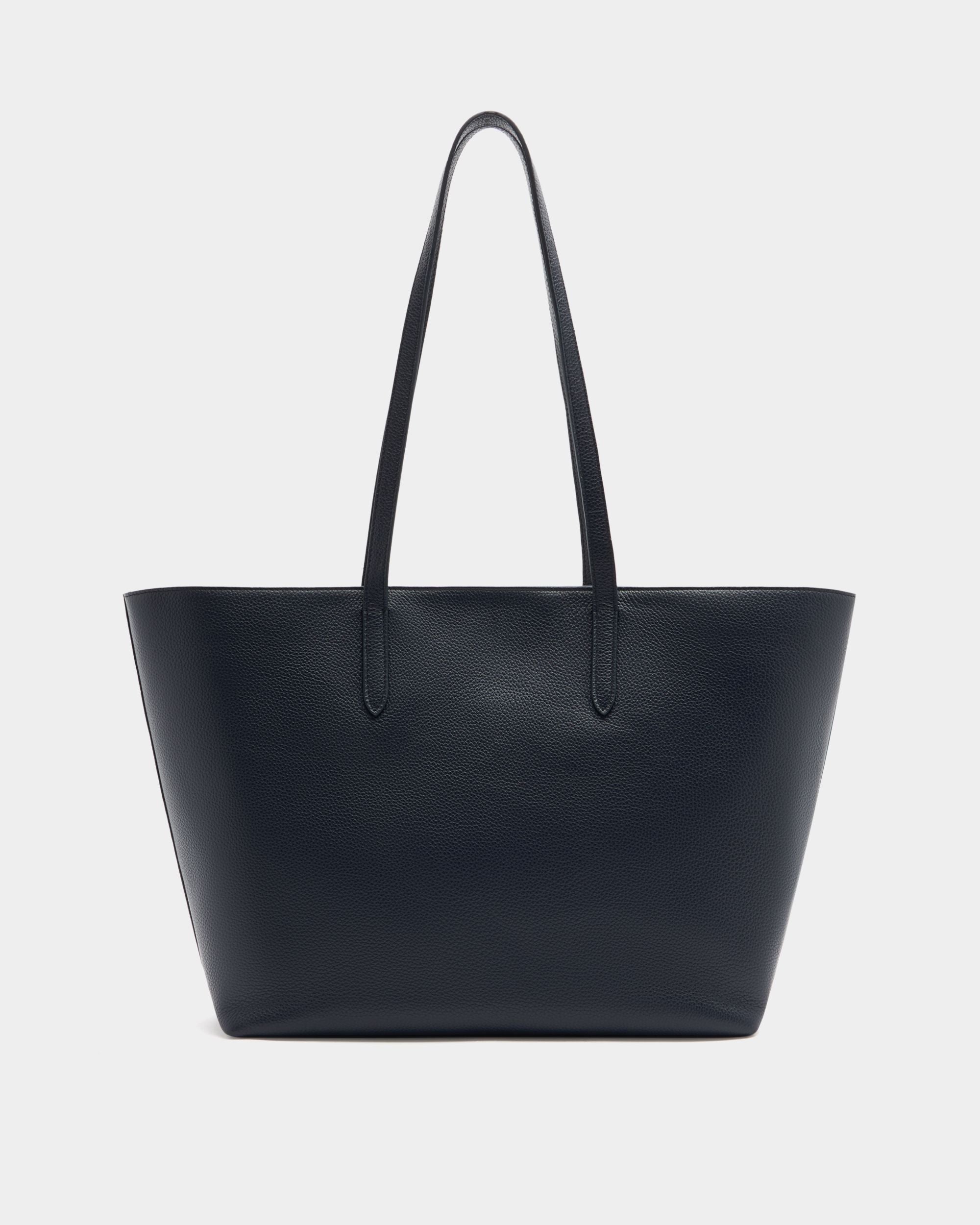 Hera Tote Bag in Navy Blue Leather - Image 3