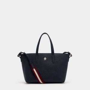Hera Tote Bag in Navy Blue Leather