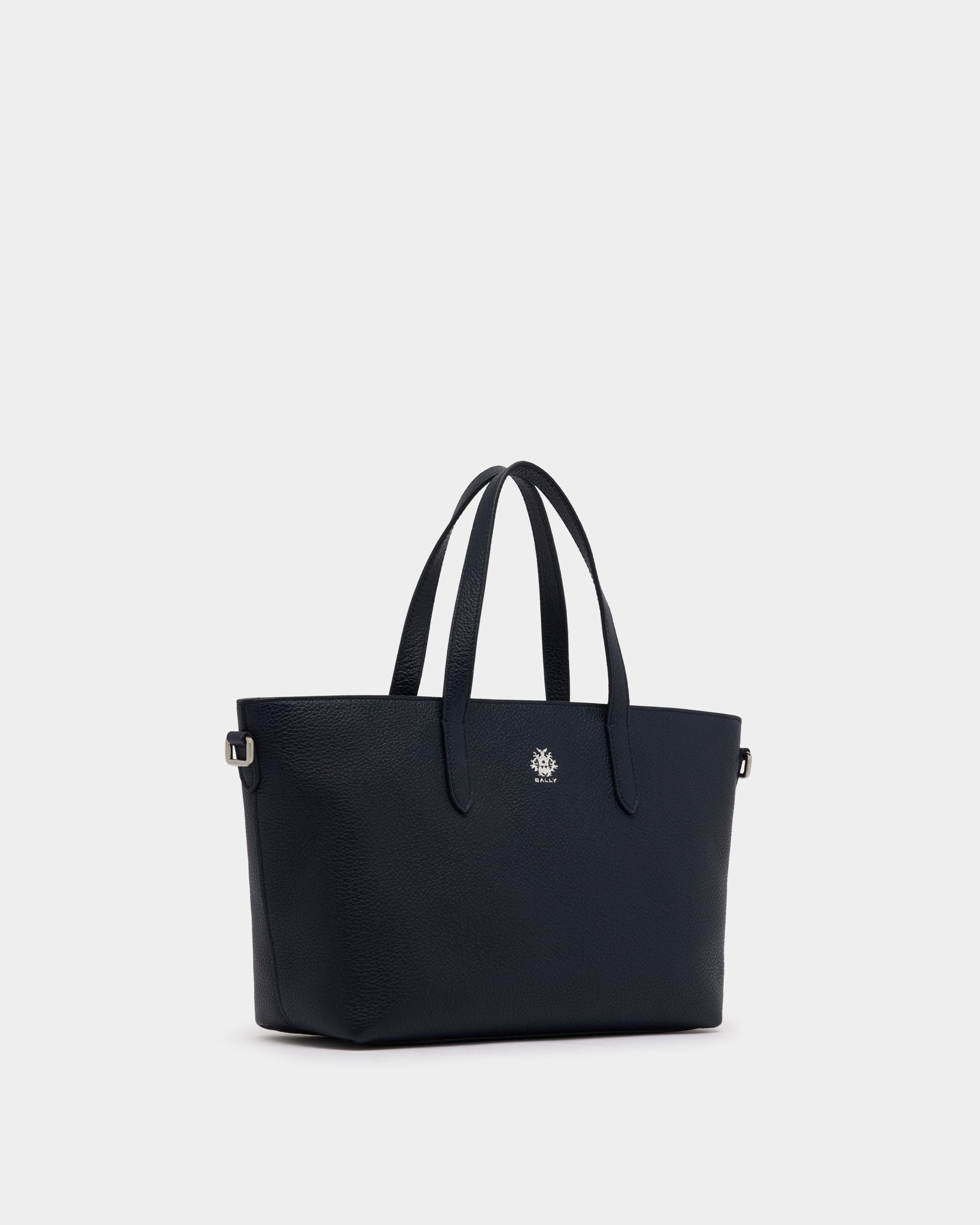 Hera Tote Bag in Navy Blue Leather - Image 4