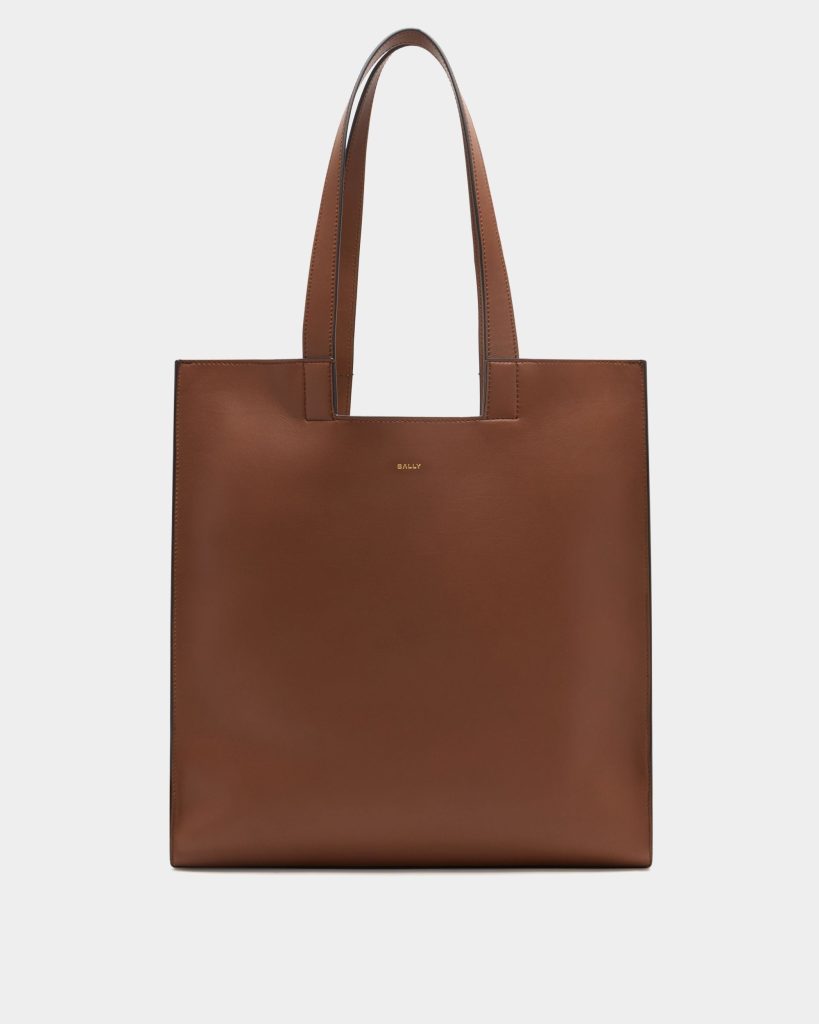 Easy Bally Tote Bag in Brown Leather