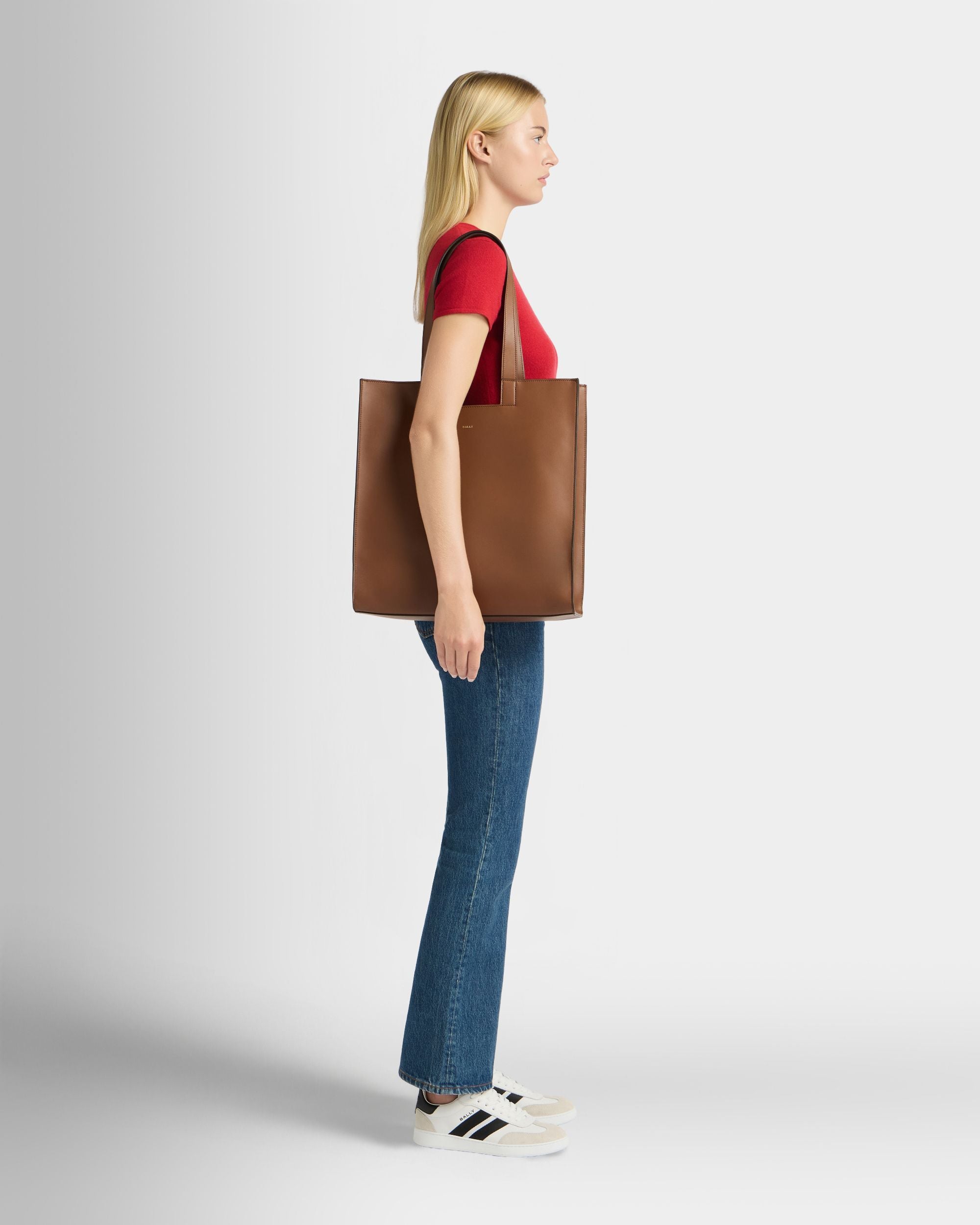 Easy Bally Tote Bag in Brown Leather - Image 2