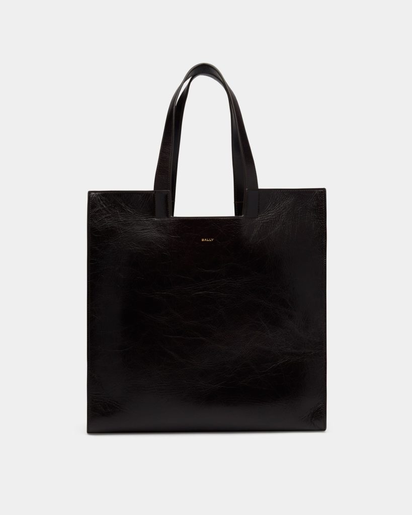 Easy Bally Tote Bag in Ebano Leather