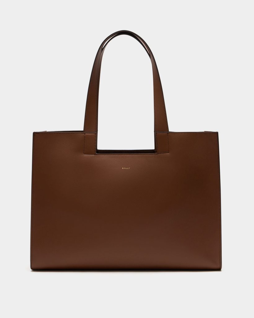 Easy Bally Tote Bag in Brown Leather