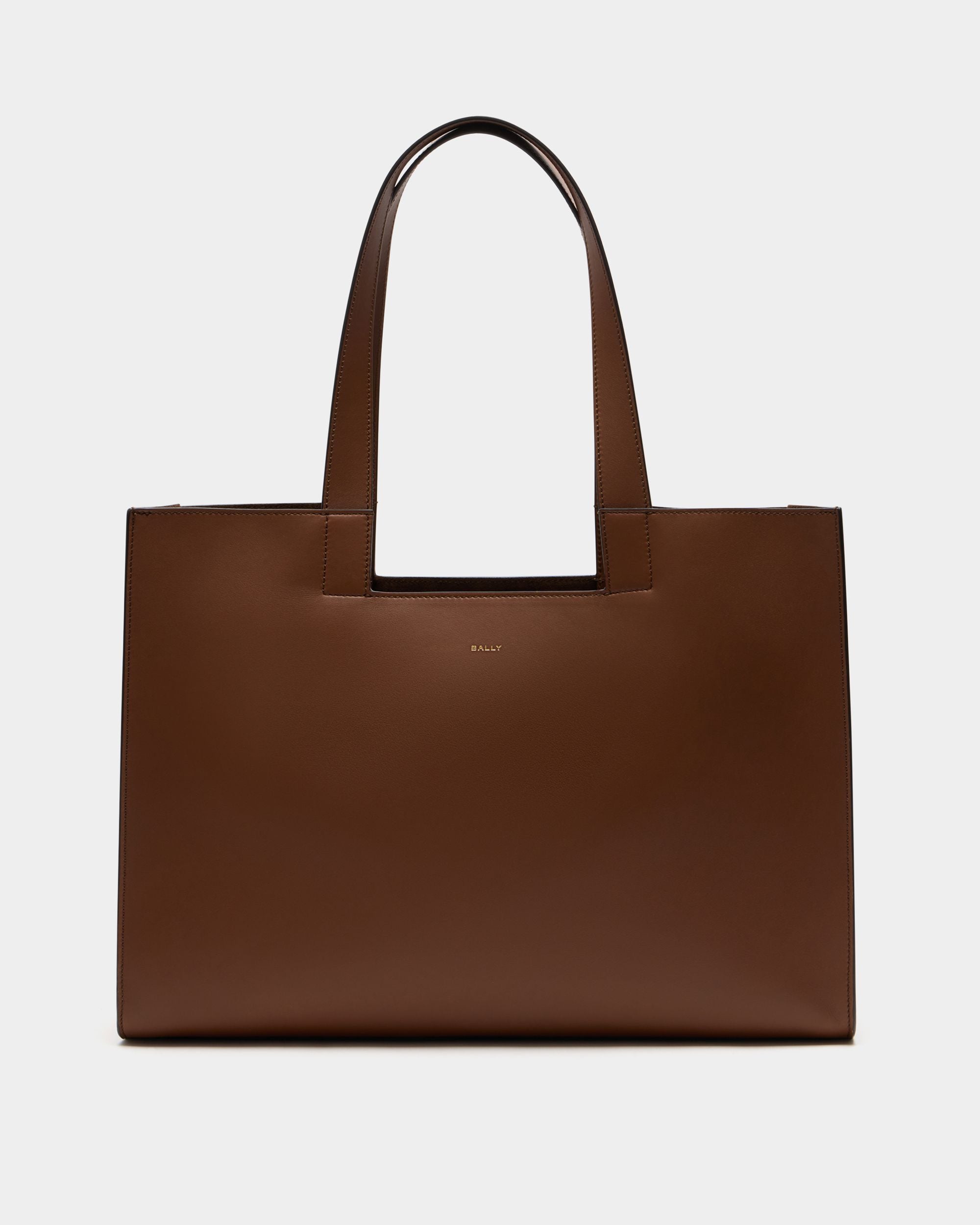 Easy Bally Tote Bag in Brown Leather