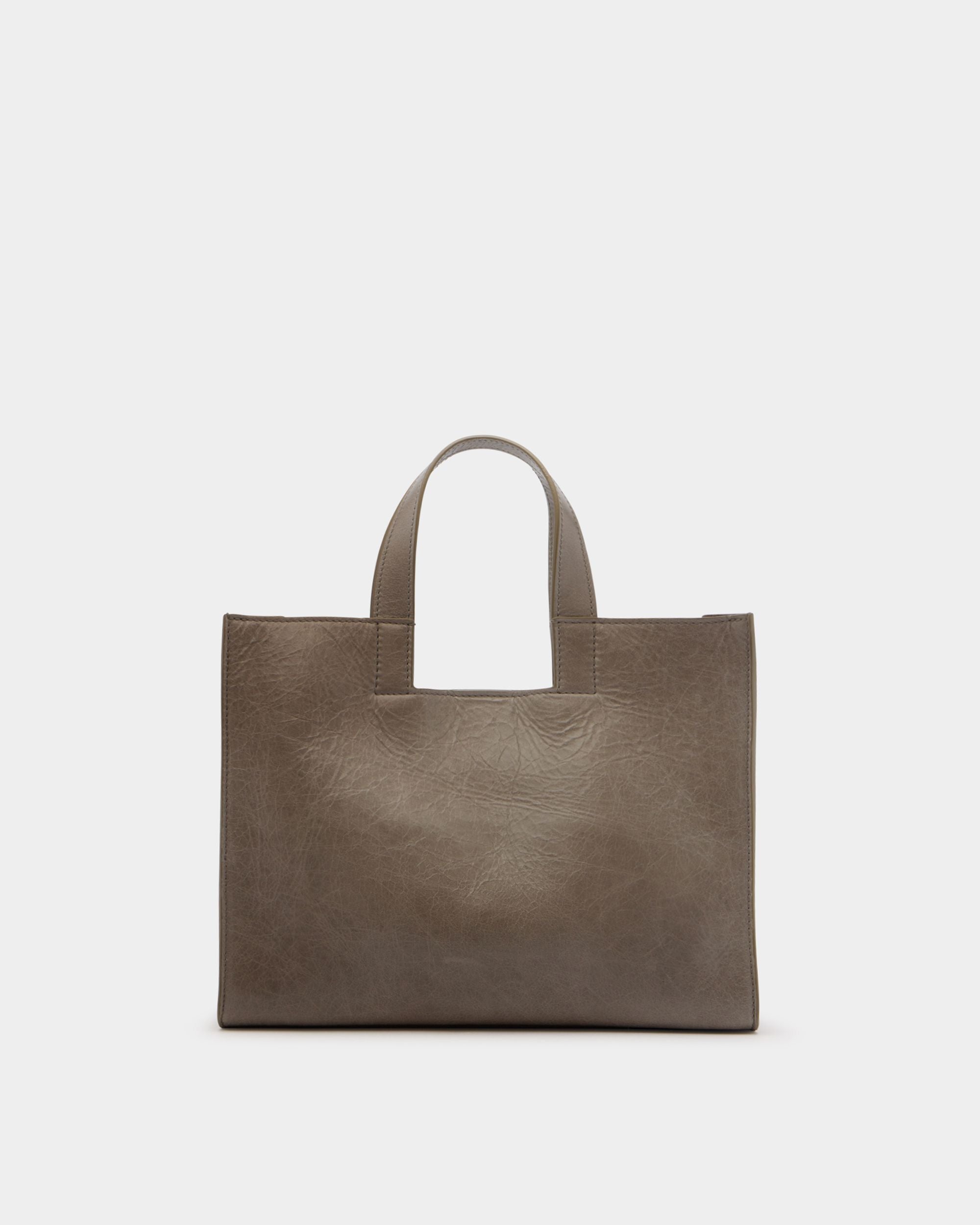 Easy Bally Tote Bag in Taupe Leather - Image 2