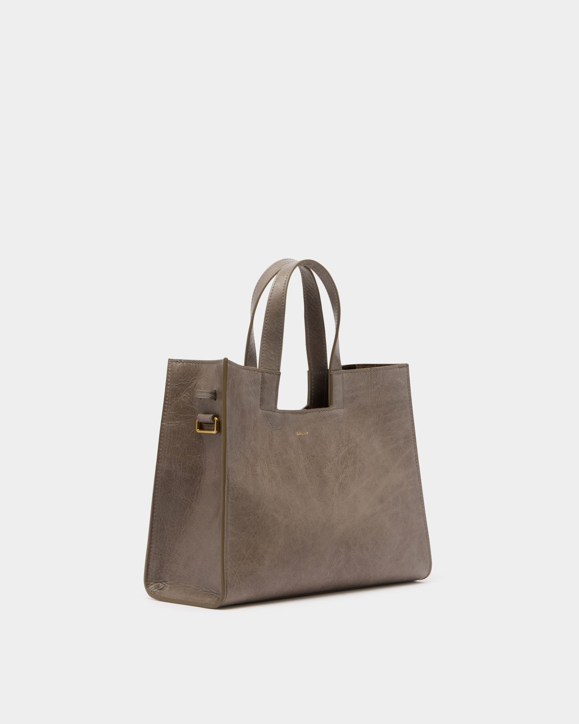 Easy Bally Tote Bag in Taupe Leather - Image 3